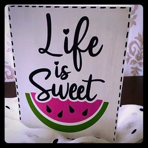 Summertime Watermelon 5x7 wood block